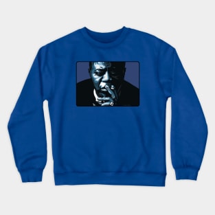 Louis Armstrong Jazz Genius in Blue Crewneck Sweatshirt